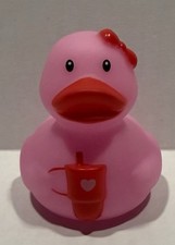 2026 Valentine Duck  Pink Duck With Stanley Cup  2.5  Rubber Duck  NEW
