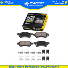 Rear Ceramic Brake Pads w/Hardware for 2005-2019 Nissan Frontier Xterra Equator