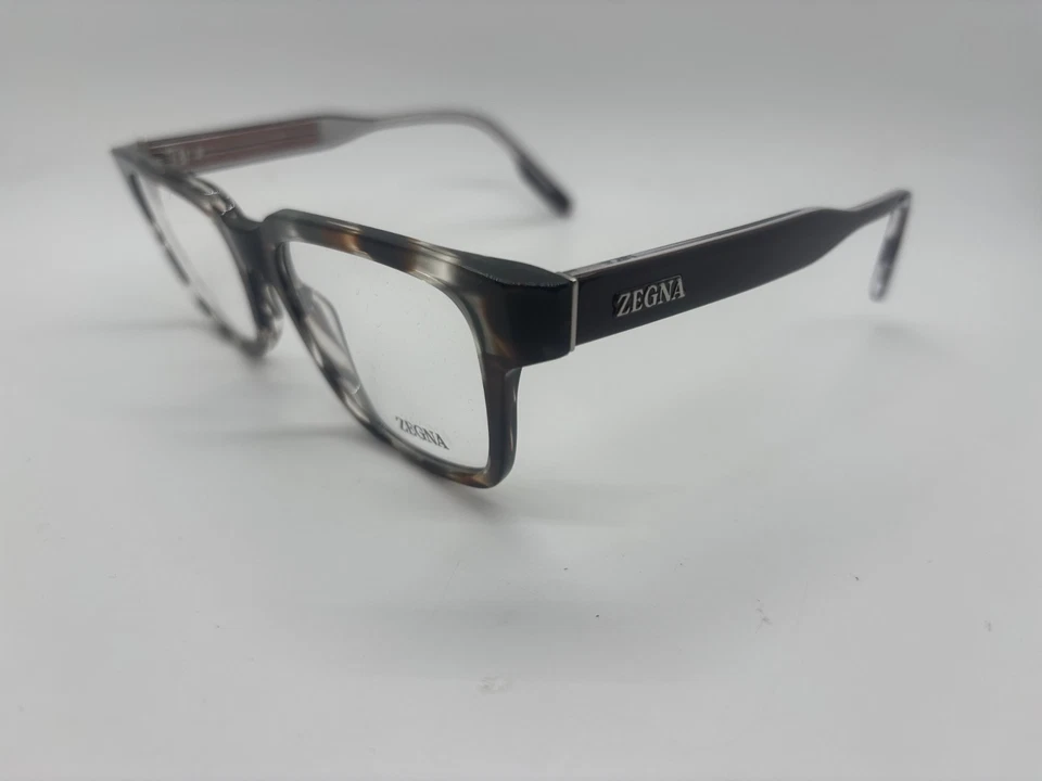 全新 Ermenegildo Zegna EZ5260 020 哈瓦那灰色眼镜 52-18-145 毫米 无盒 — 第 3/4 张图片