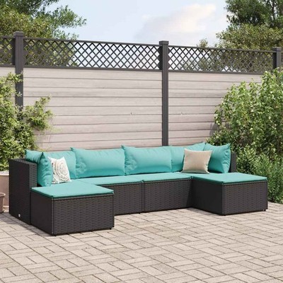 Gartenmöbel Lounge Set Sofa Garnitur Sitzgruppe Kissen 6-tlg. Poly Rattan vidaXL