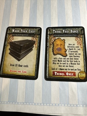 Shadows of Brimstone Kickstarter Promo Cards Wagon Train Chest & Tribal Void Dan