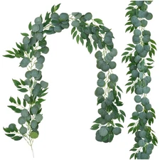 Lush 6.5FT Artificial Eucalyptus Garland Set - Perfect for Events and Home Decor