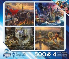 Ceaco 500-Piece 4-in-1 Thomas Kinkade Disney DC Comics Multipack Jigsaw   
