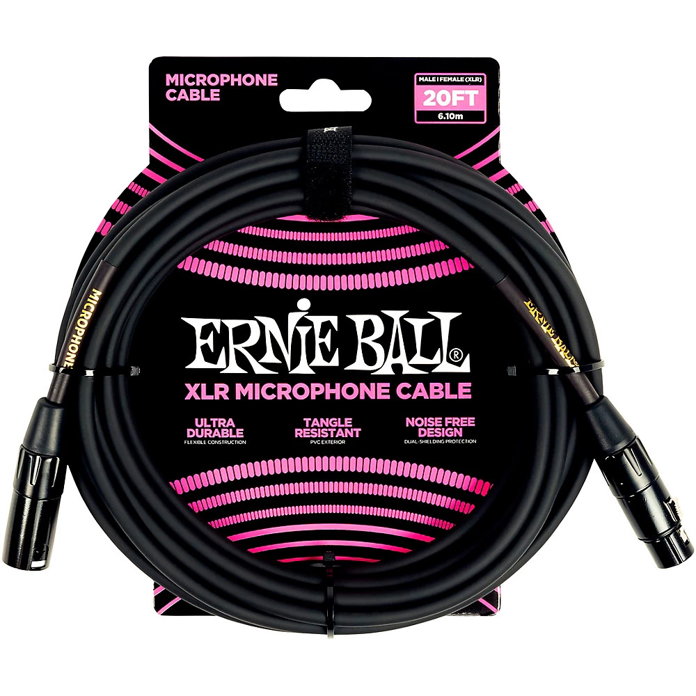 Микрофонный кабель Ernie Ball XLR длиной 20 футов Черный 5190₽