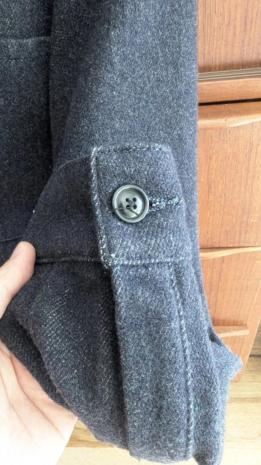 Hand Made In USA Imogene + Willie Wool Chore Jacket Men's SMALL Blue Black  image 5