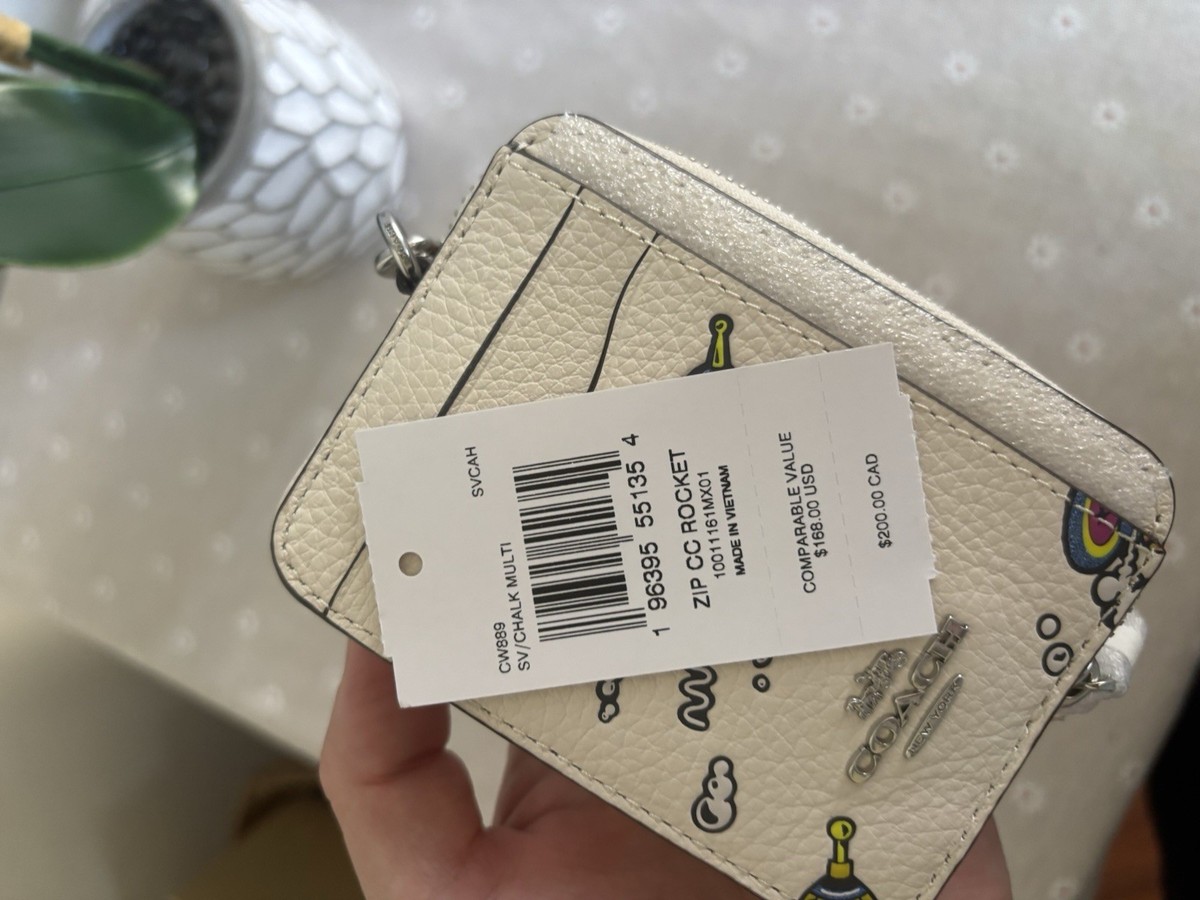 Coach Cosmic Coach Zip Card Case With Rocket Print for sale Coach Cosmic Coach Zip Card Case With Rocket Print for sale