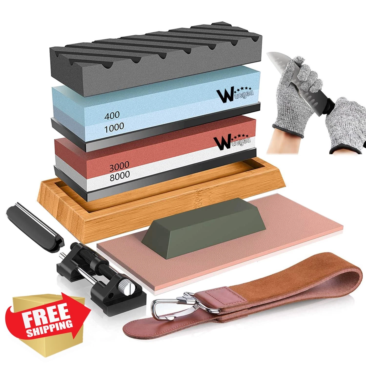 wucgea 12 in 1 Knife Sharpening Stone Kit