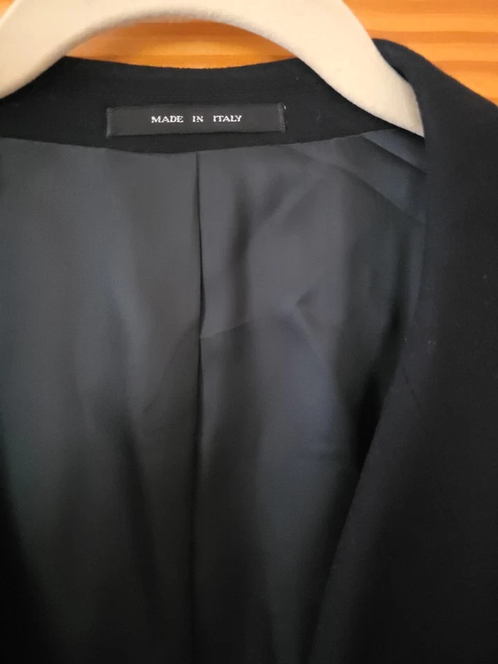 Vintage Emporio Armani Dbl Breasted Suit Jacket Blazer Wool Cashmere Blue 42 US - image 3 of 4