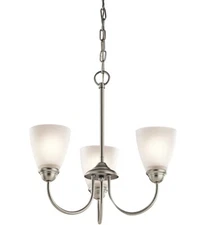 Kichler Jolie Brushed Nickel Chandelier With 3-Lights - 18" 43637 BRAND NEW