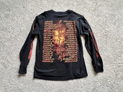 Vintage Godsmack Size M Faceless Tour Long Sleeve Black Shirt Y2k Flame 2003 - Picture 2 of 3