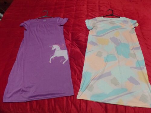 (2) Girls, Carter's Night Gowns, Unicorn/Geometric, Soft, Size: 12-14A, Ex. Con.