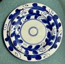 Blue & Light Grey Italian Pottery Hand Painted 15 PCs. - 6 Dinner & Salad Plates