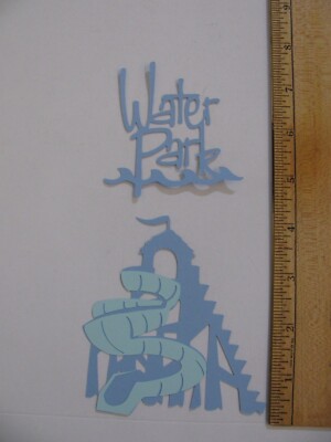 WATERSLIDE WATER PARK 2 Pieces Die Cut/Paper Pieced 