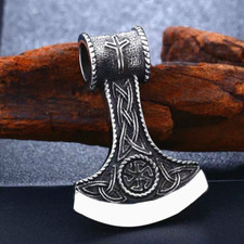 Viking Axe w. Celtic Trinity Knot Pendant Necklace Men's Jewelry Chain 24" Gift