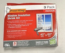 Indoor Standard Sized Window Insulation Kit 62 in. L x 42 in. W 3 Per Pack NEW