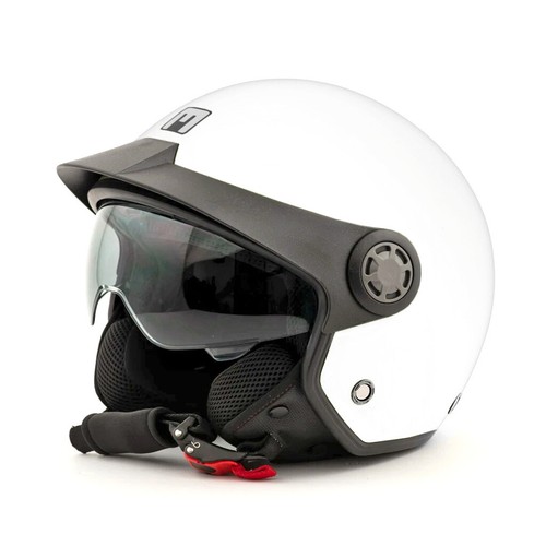 CASCO JET MOTO SCOOTER MPH ONE OMOLOGATO DOPPIA VISIERA + FRONTINO BIANCO  LUCIDO | eBay