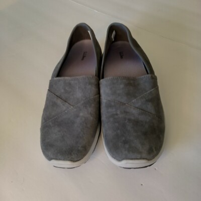 LL Bean Back Cove Women’s Shoes Size Nubuck, Gray, Stretch Slip On  Flats