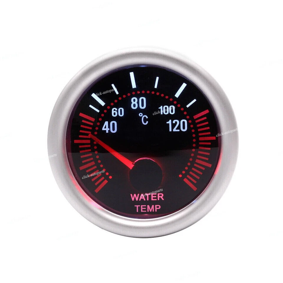 1Pcs Universal Smoke Lens LED Car 2" 52mm Water Temp Temperature Gauge Meter 12V Foto 2 de 4