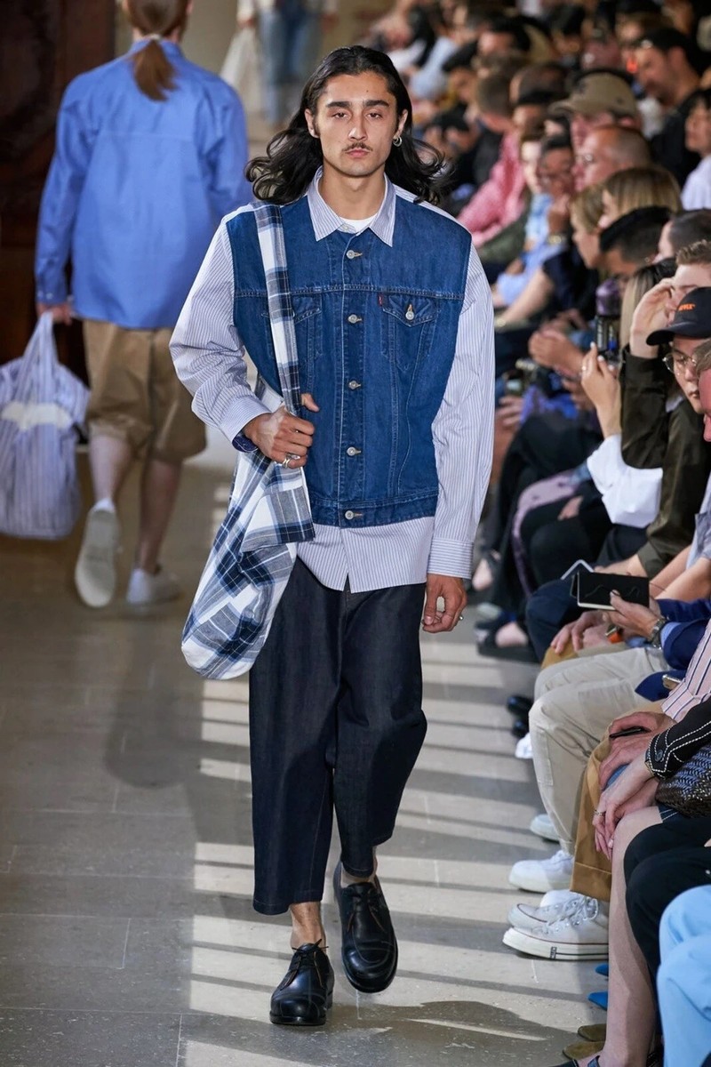 ジャケット Junya Watanabe x Levi's shirt denim jacket x Levi's® printed denim jacket in blue - Junya Watanabe