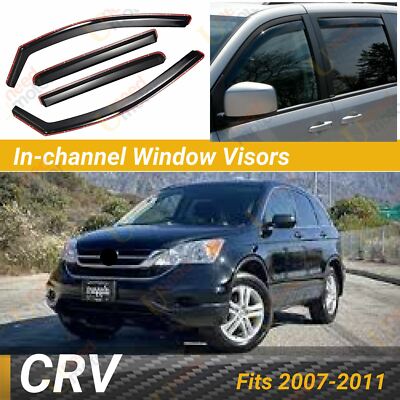 Fits Honda CRV 2007-2011 In-Channel Vent Window Visors Sun Rain Guard Deflector