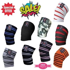 ARD Weight Lifting Knee Wraps 74" Powerlifting Gym Support Straps Training Gear