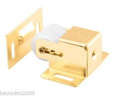 Spring loaded nylon roller Catch Cabinet Door Latch - brass