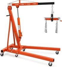 4400 LBS Engine Hoist & Leveler Folding Hydraulic Crane Lift Cherry Picker Tool