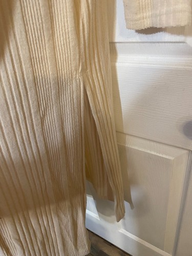 Umgee Women's Large Ribbed Knit Duster Cardigan Sweater in Cream Side Splits - Picture 5 of 13