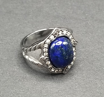 Studio 1886 ~ Avon Ladies Stainless Steel Blue Lapis Ring Sz 6 New In Gift Box