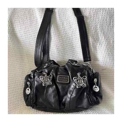Y2k Black Womens Shoulder Bag Advanced Fashion Tote Bag Leather