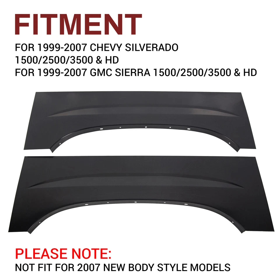 Wheel Arch Repair Panel Upper Rear Pair for 99-07 Chevy Silverado GMC Sierra - Изображение 3 из 4