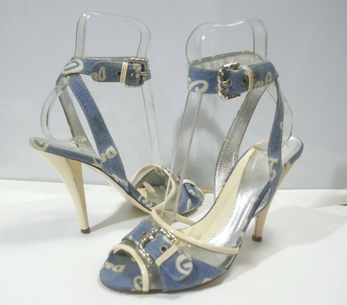 Dolce Gabbana Monogram Denim Heels 