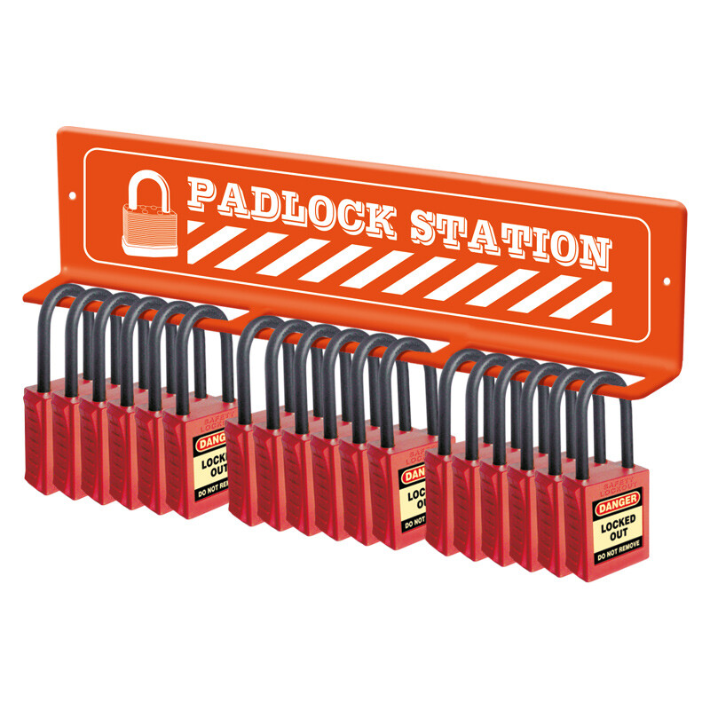 Lockout Tagout Padlock Station with Space for 18 Locks