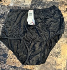 VINTAGE VANITY FAIR RAVISSANT LUXURIOUSLY SILKY SHEER GRANNY PANTY SIZE 6 BLACK
