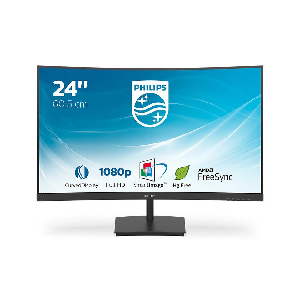 Philips E Line 241E1SC/00 23.6" FHD Curved LED Monitor Ratio	16:9 Resp Time 4ms - Image 3 of 4