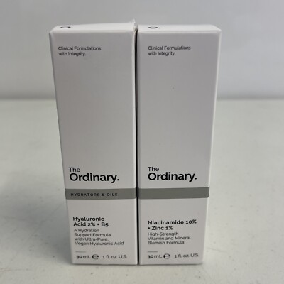 x2 The Ordinary Hyaluronic Acid 2% + B5 and Niacinamide 10%+Zinc 1%