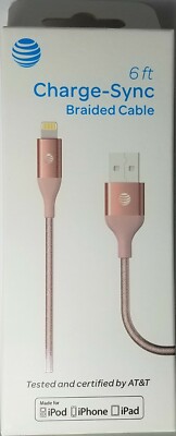 At&t 6ft Apple Data Sync Charge Cable iPhone 13 12 X 8 7 6/Plus/iPad