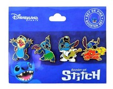 Stitch Booster Set Disney Authentic Trading Pin Set 4 Total LE Pins Brand New
