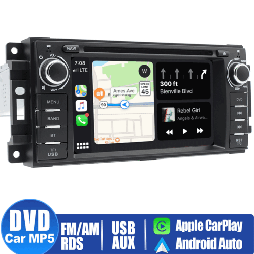 Radio de coche estéreo CarPlay GPS reproductor de CD DVD para Jeep Wrangler/Unlimited 2007-2015 - Imagen 2 de 13
