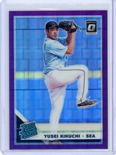2019 Donruss Optic Yusei Kikuchi Mariners Rated Rookie Pandora Purple Prizm #/99