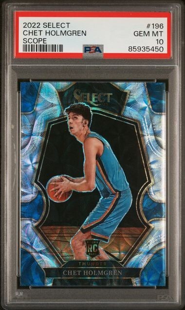 2022-23 Select #196 Chet Holmgren Premier Scope RC PSA 10 GEM MT Rookie OKC