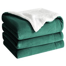 Heavy Sherpa Fleece 480 GSM Blanket Soft Warm Bed Sofa Throw Weighted Blanket UK