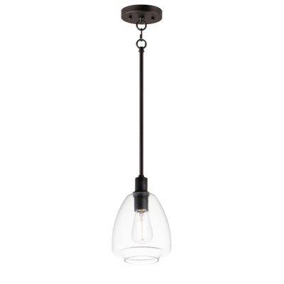Maxim Lighting Babylon 7.25'' 1-Light Pendant, Black/Clear - 11112CLBK