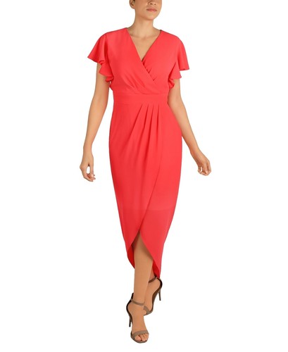 Donna Ricco Midi Dress - Fit & Flare-Cream,Orange,Peach Floral- size 4 Good  Cond | eBay