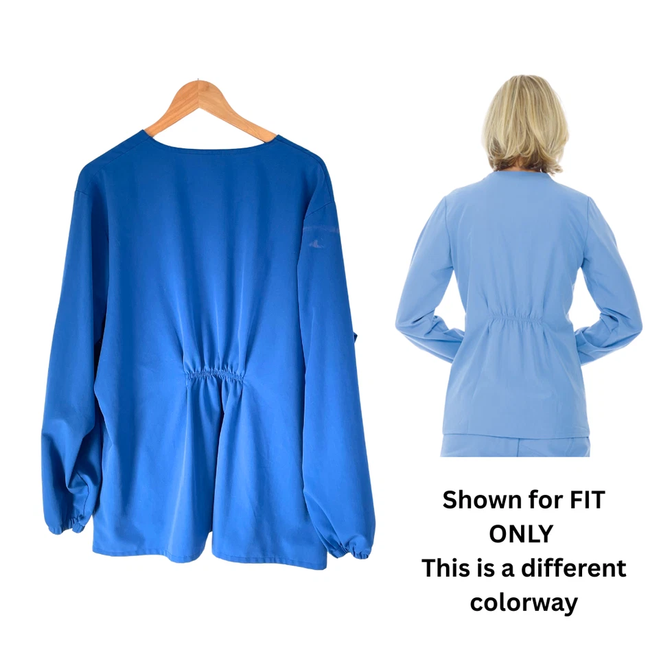 赛马磨砂夹克女式 2X 皇家蓝色三口袋拉链热身 2251-064 — 第 2/4 张图片