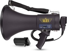 Uzi Alta Potencia Fuerte Grande Bluetooth Megáfono 50W Profesional Bullhorn PA Sirena