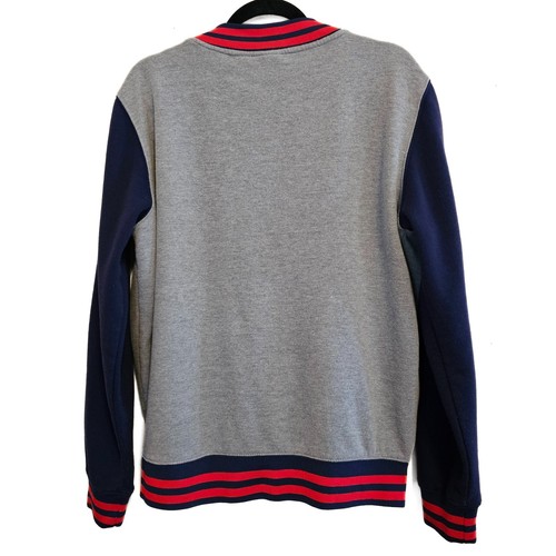 Giacca Superman Varsity DC Comics con licenza Snap Front grigio blu rosso uomo media - Foto 2 di 12