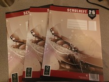 3 Schulhefte DIN A4 Kariert mit Rand (26)