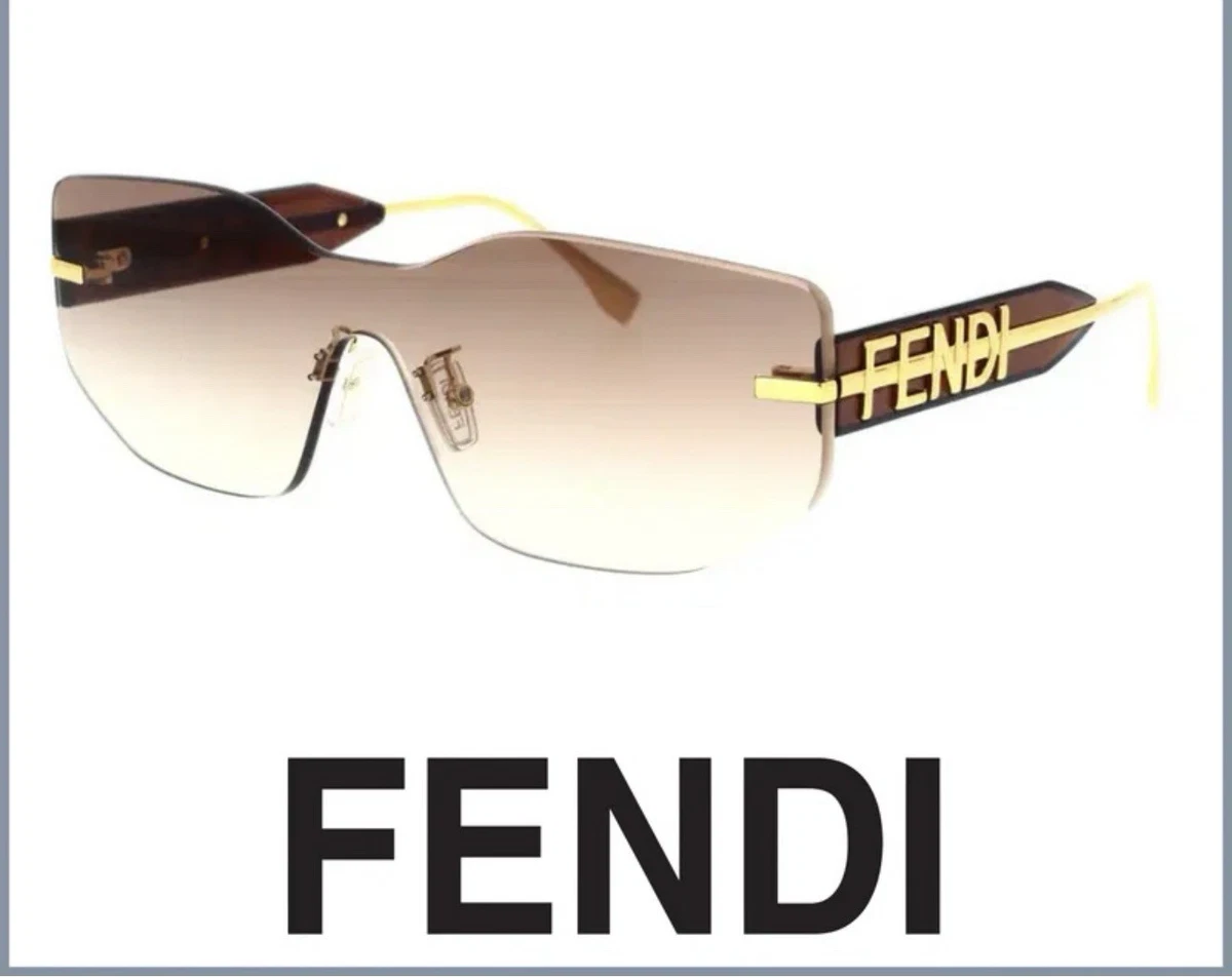 Fendi Shield Brown Sunglasses for Women for sale | eBay display picture 3