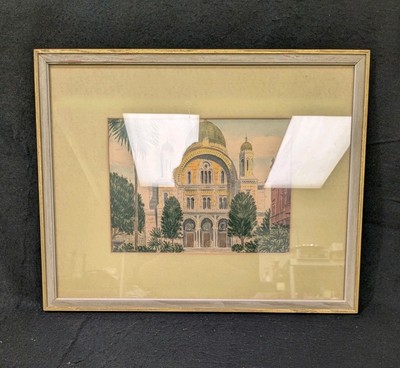 Vtg. Watercolor Painting Of The Great Synagogue Of Florence - Sold Without Frame
